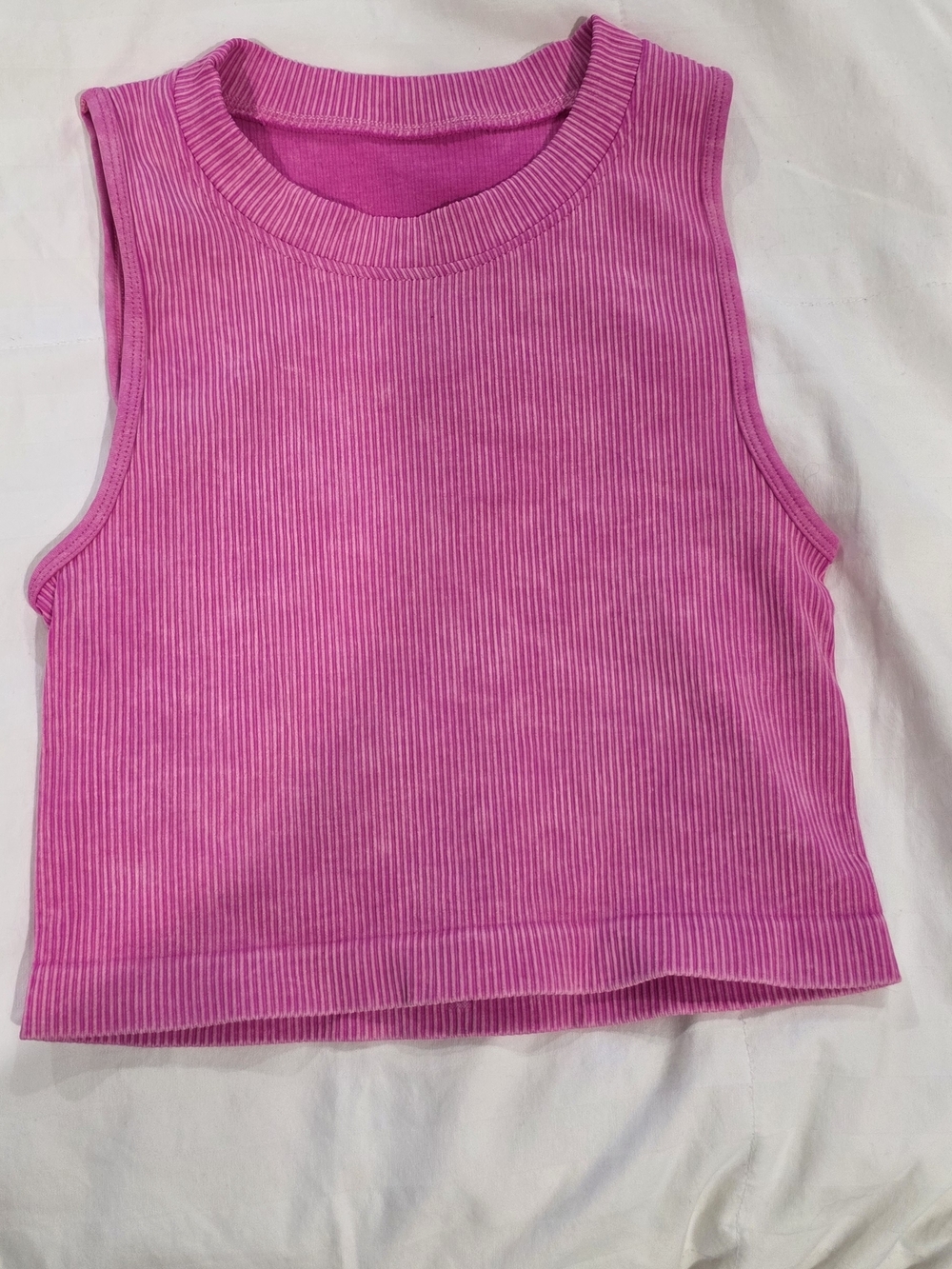 Pink Ribbed Crop Tank Top - Women Nwot